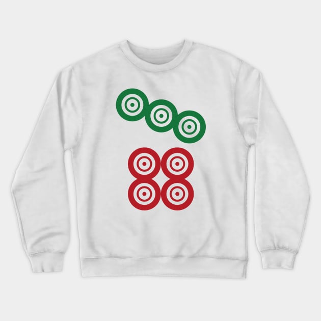 Seven Circle Wheel Dot Qi Tong 筒 Tile. It's Mahjong Time! Crewneck Sweatshirt by Teeworthy Designs